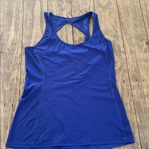 Blue athletic tank top